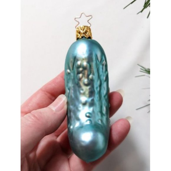 Pickle Retired Old World Christmas Inge Glas Ornament - Picture 3 of 4